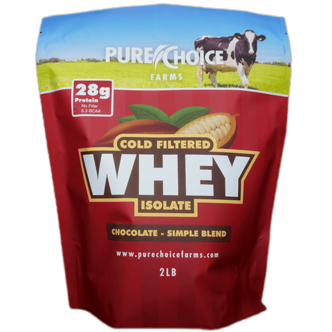 Whey Protein Isolate Chocolate 28g Protein per Serving Pure Choice Farms