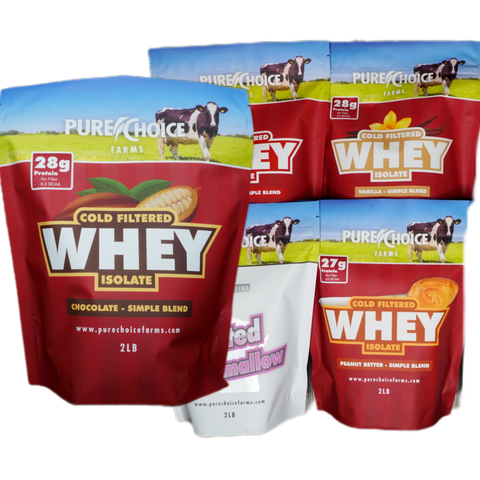 Whey Protein Isolate Cold Filtered Flight Pack Pure Choice Farms