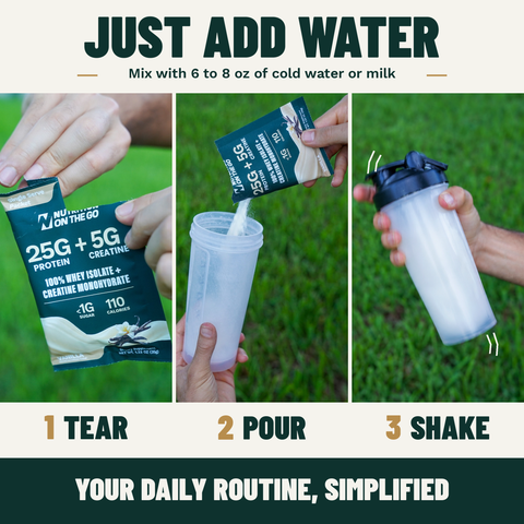 Whey Protein Isolate + Creatine 2-in-1 Travel Packets