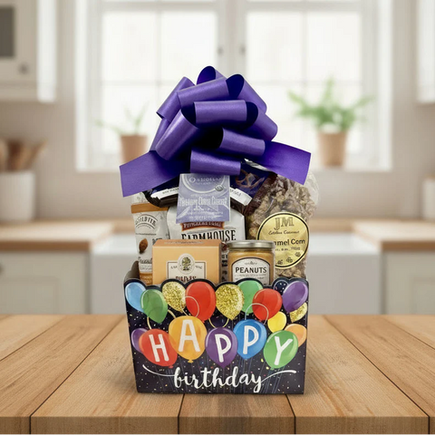 Large Happy Birthday Gift Box - Gourmet Birthday Basket with Snacks & Treats