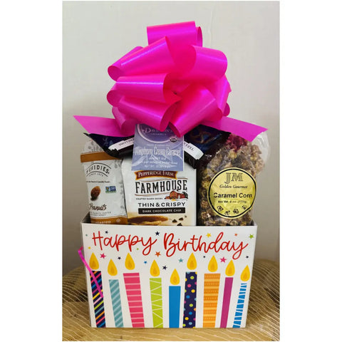Large Happy Birthday Gift Box - Gourmet Birthday Basket with Snacks & Treats