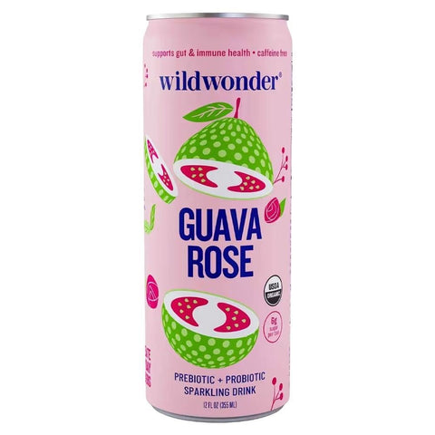 Guava Rose Organic Prebiotic + Probiotic Sparkling Drink 12OZ Wildwonder