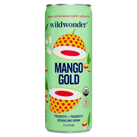 Organic Prebiotic Probiotic Sparkling Drink Mango Gold 12OZ Wildwonder