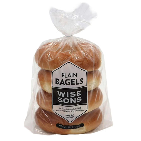 Plain Bagels 4PK Wise Sons