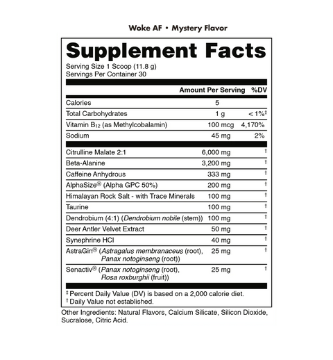 Bucked Up Woke AF - High Stimulant Pre-Workout