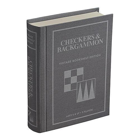 Checkers & Backgammon Vintage Bookshelf Edition Board Game WS Game Company