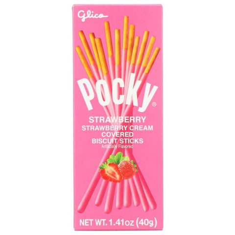Pocky Strawberry Flavored Biscuit Stick Snacks GLICO