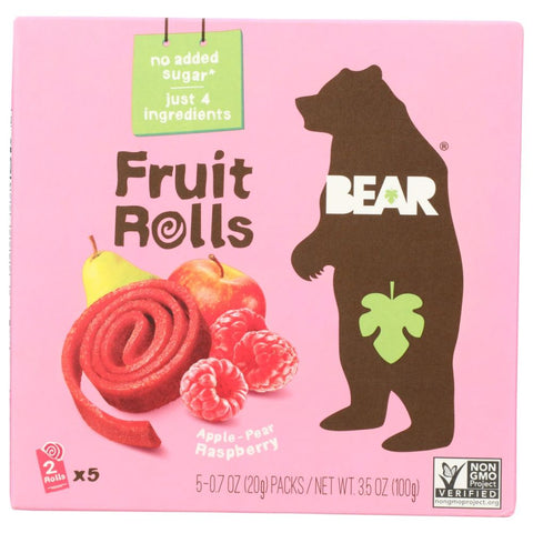 Raspberry Fruit Rolls Snack 3.5 oz BEAR YOYO