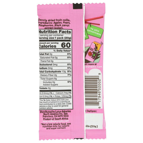 Raspberry Fruit Rolls Gently Dried Fruit Snack BEAR YOYO