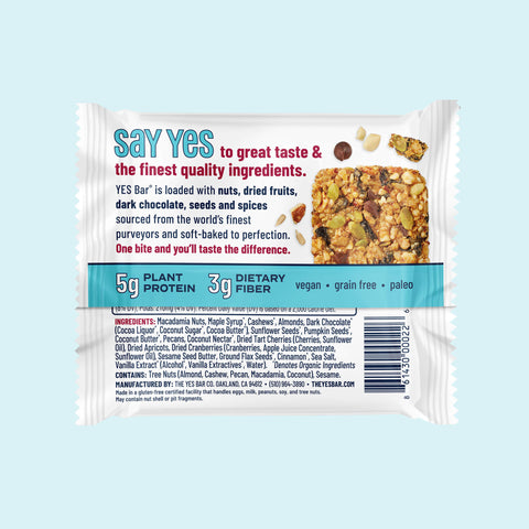 Macadamia Chocolate Pack Snack Bars 6 Packs YES BAR®