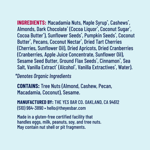 Macadamia Chocolate Pack Snack Bars 6 Packs YES BAR®