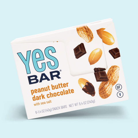 YES BAR Peanut Butter Dark Chocolate Pack Snack Bars - 6 Packs