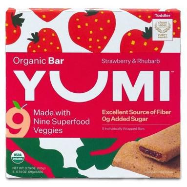 Strawberry & Rhubarb Organic Bar Snack for Toddlers Yumi 5CT