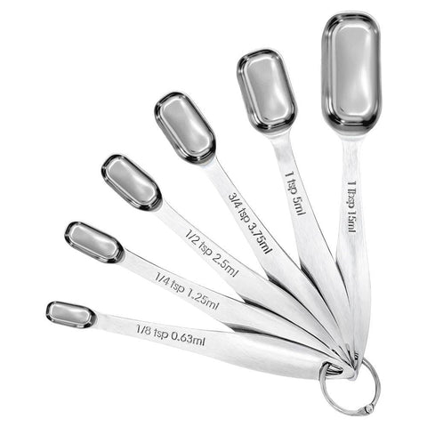 Stainless Steel Slim Rectangular Measuring Spoons Zulay Kitchen